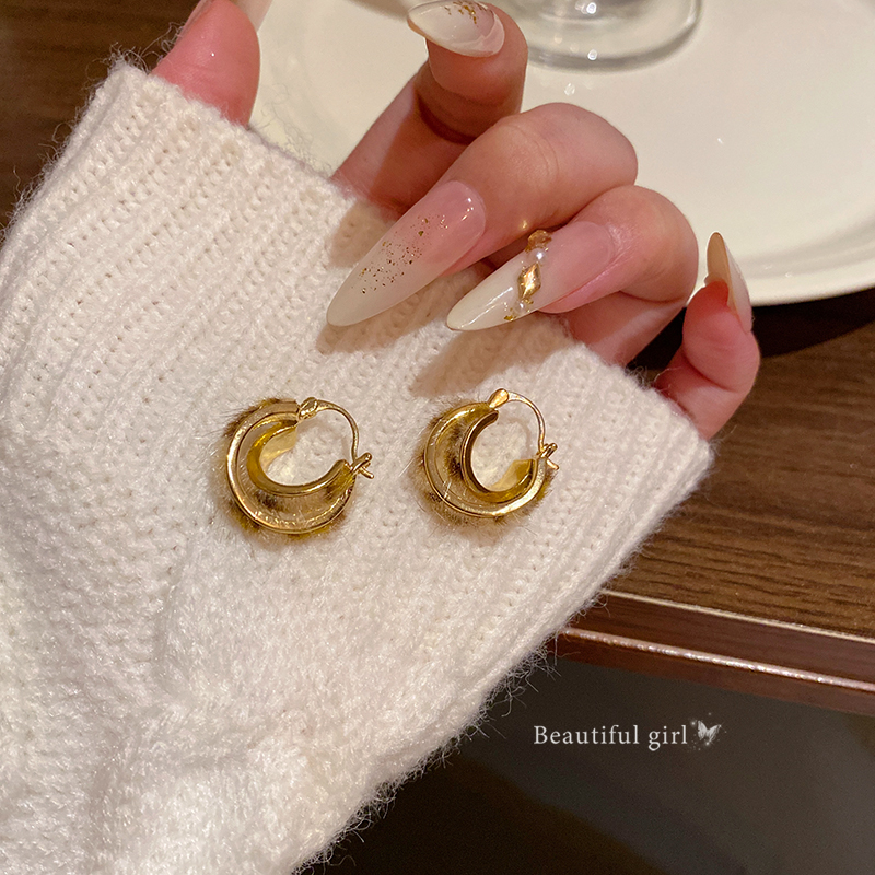 美拉德植绒豹纹交叉耳环