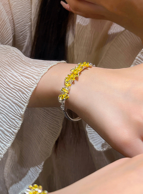 桂花月桂手镯开口可调节手环小众气质女生日礼物时尚百搭手饰品