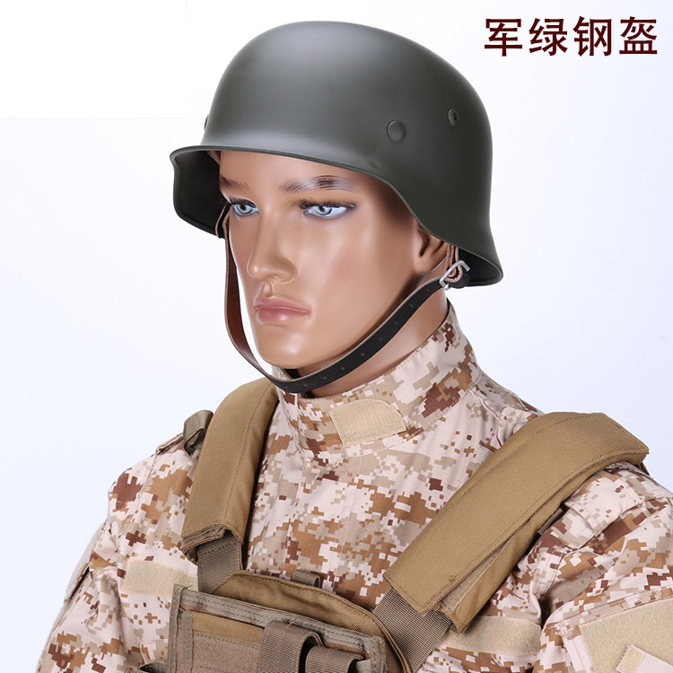 m35钢盔诺曼底复古德式摩托车钢盔帽子德国全钢m1美式头盔