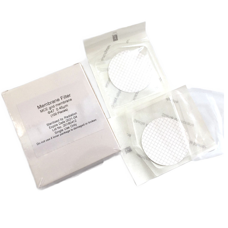 水系MCE混合纤维膜  微孔滤膜47mm 0.22/0.45um 格 栅膜 独立包装
