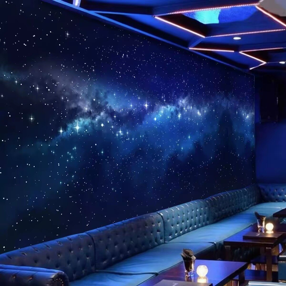 梦幻星空壁纸太空宇宙壁画酒吧KTV背景墙布酒店吊顶卧室影院墙纸