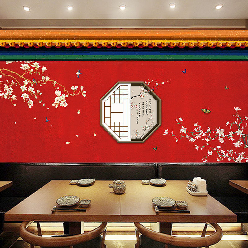 中式皇宫宫殿故宫红中国红墙纸紫禁城宫墙壁纸古典建筑古风壁画