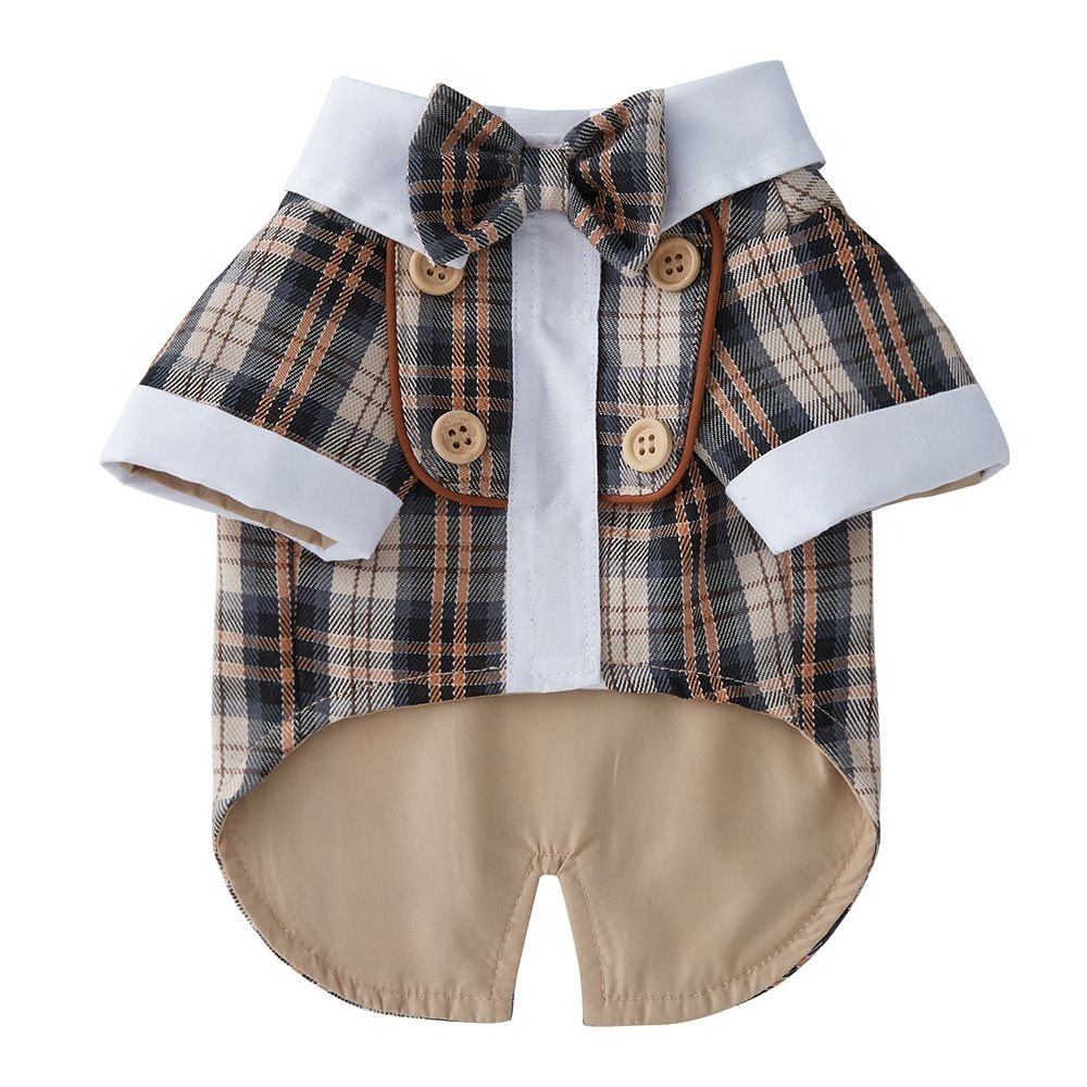 狗狗衣服礼服衬衫西装宠物用品跨境泰迪秋季涤纶领带西服小狗洋