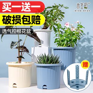 花盆家用塑料大号小加仑盆轻奢高级感多肉蝴蝶兰专用吊兰控根透气