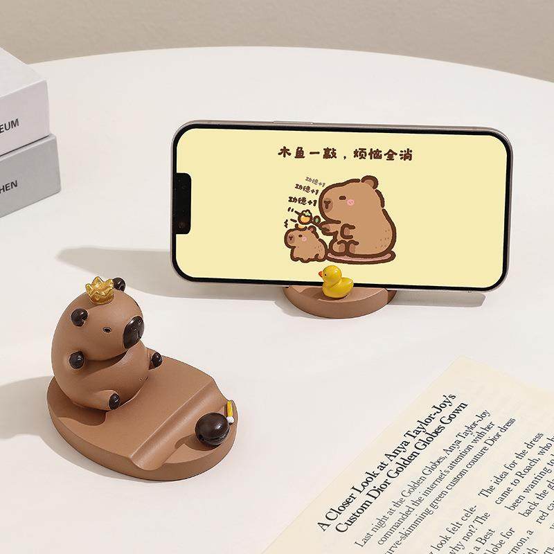 卡皮巴拉桌面摆件办公室解压平板手机支架家居新款装饰品创意可爱,家居饰品,装饰摆件,淘宝优惠券,粉丝福利购,淘宝优惠卷