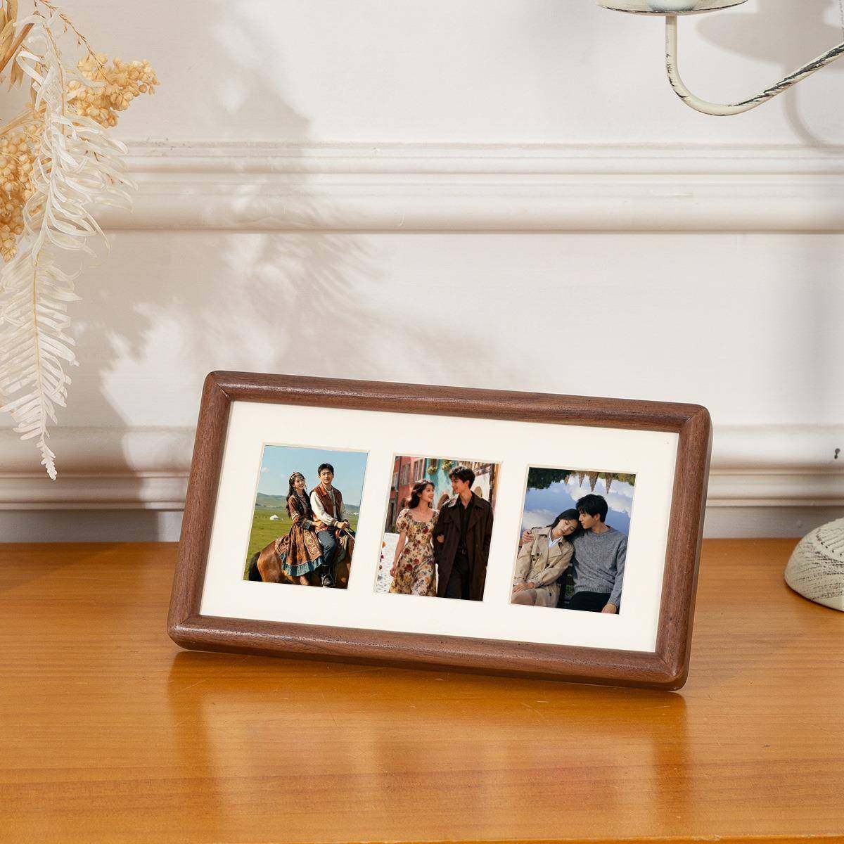 拍立得实木榫卯相框摆台展示架多宫格画框礼物寸照片情侣摆件,家居饰品,DIY亲子装饰画,淘宝优惠券,粉丝福利购,淘宝优惠卷
