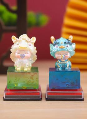 创意潮玩国风神兽系列吉娃灵兽印章盲盒书房桌面装饰摆件厂家直销