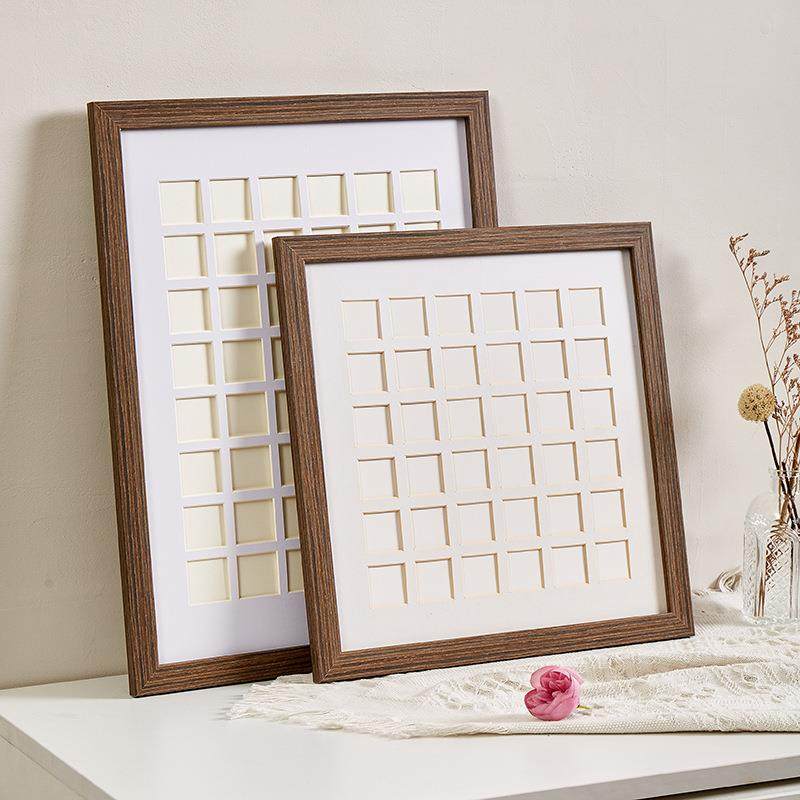 48宫格卡纸相框手工美术作品画框装裱衍纸实木框架挂墙100格子,家居饰品,DIY亲子装饰画,淘宝优惠券,粉丝福利购,淘宝优惠卷