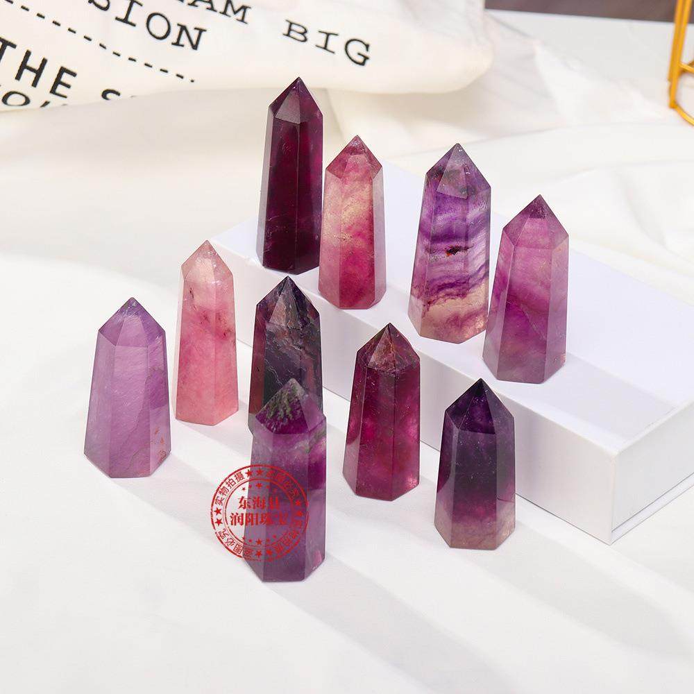 天然水晶紫萤石手工打磨宝石六棱单尖水晶柱桌面装饰水晶摆件,饰品/流行首饰/时尚饰品新,摆件,淘宝优惠券,粉丝福利购,淘宝优惠卷