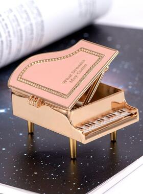 MINI钢琴合金创意音乐盒女生情人节礼物家居摆件礼盒装
