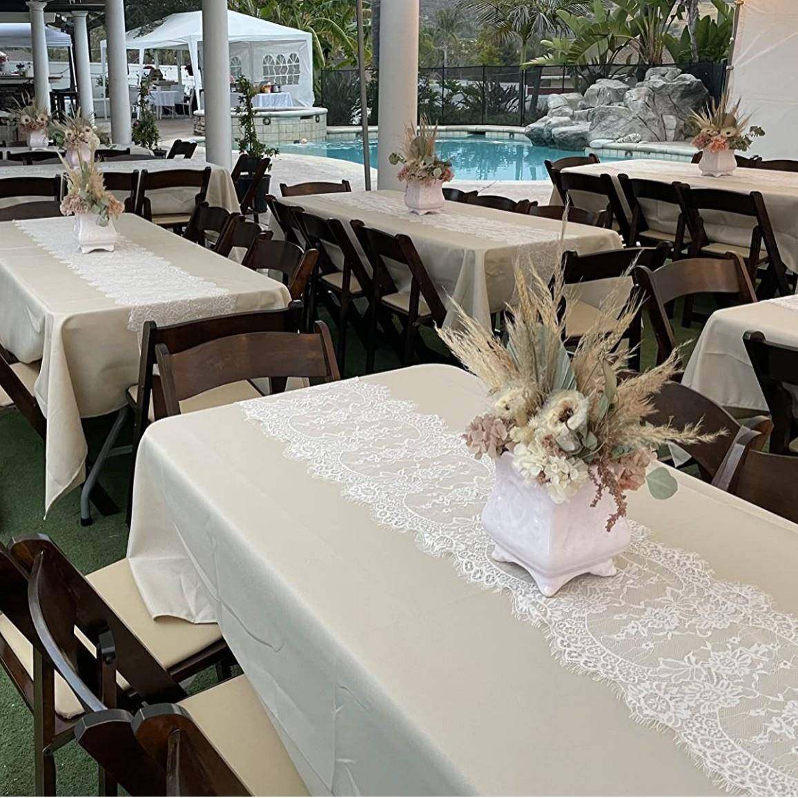 跨境亚马逊热销出口婚礼装饰蕾丝刺绣桌旗婚礼派对生日装饰桌布网,居家布艺,桌旗,淘宝优惠券,粉丝福利购,淘宝优惠卷