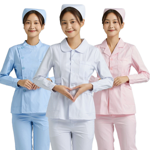 护士服短袖女夏装圆领分体套装长袖蓝色厚短款牙科口腔医护工作服