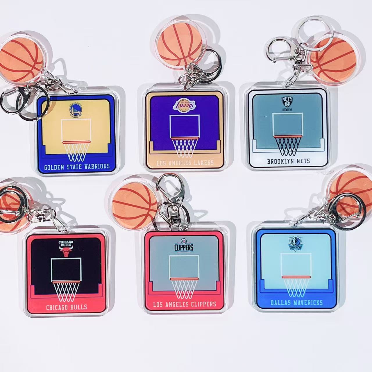 湖人勇士快船灰熊独行侠篮球球队钥匙扣创意挂件礼物送男朋友学生