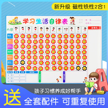 宝宝小学生儿童成长学习自律表家用养成好习惯行为时间计划生活记录表扬奖励惩罚贴纸积分卡考勤墙贴暑期卡