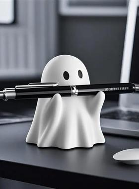 创意幽灵笔架办公家居桌面可爱小摆件树脂摆件万圣节送礼创意礼物