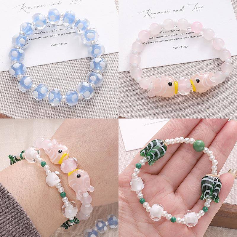 透明点点琉璃车轮珠手工手串珠玻璃散珠子手链项链配饰材料