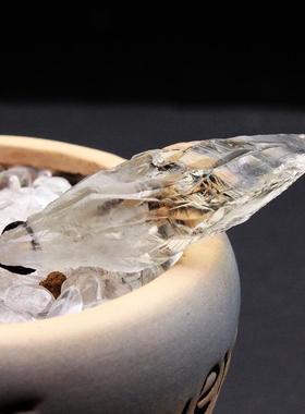 天然淡绿水晶原石吊坠项链男女款饰品礼物能量矿石