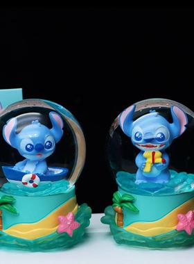 创意沙滩宝贝水晶球盲盒发光史迪仔摆件孩子学生生日礼物新年送礼