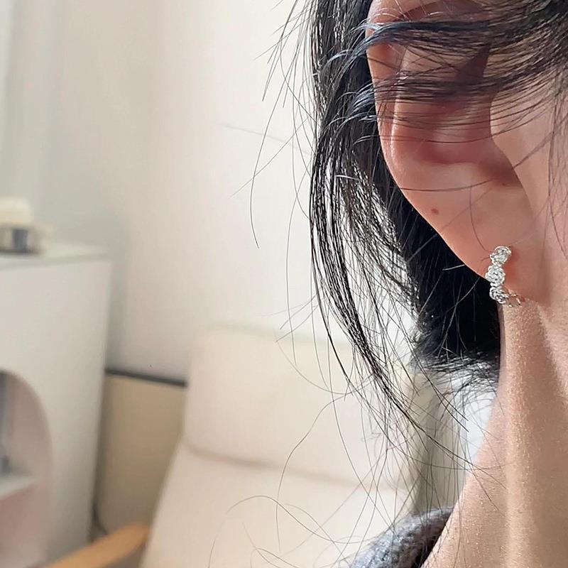 韩版温柔玫瑰花耳扣女简约浪漫i设计感花朵耳环耳饰送女友潮