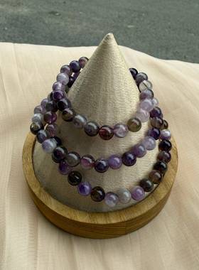 天然紫极光手链搭紫水晶手链手串紫晶珠宝珠串礼物