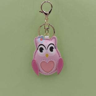 猫头鹰皮革钥匙扣可爱卡通动物包包皮制挂件学生书包服饰挂饰礼品