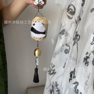 新中式小挂件竹篓小灯笼门挂竹叶流苏手工活动材料包端午中秋