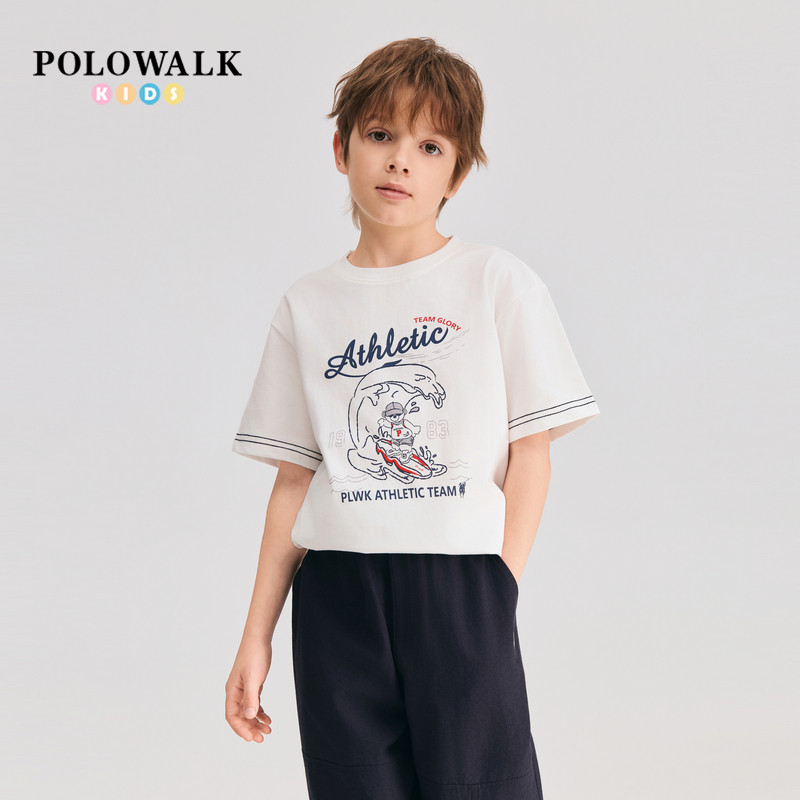 POLOWALK童装男童印花短袖T恤衫图片