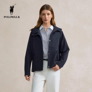 POLOWALK新款百搭显瘦连帽夹克女