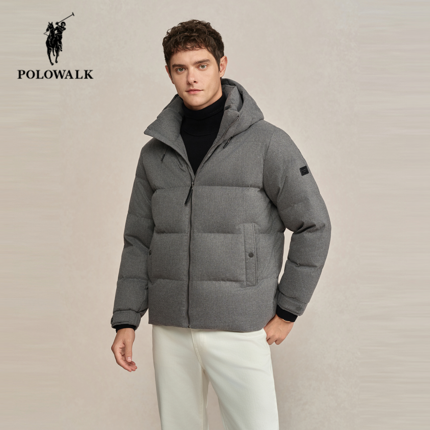 POLOWALK冬季新品连帽羽绒服外套