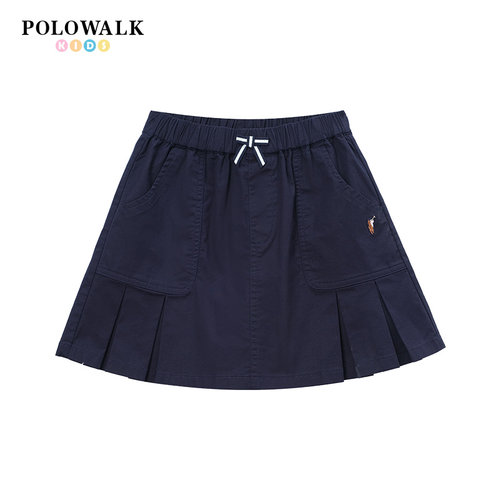 POLOWALK女童百搭气质百褶半身裙
