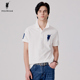 POLOWALK白色短袖 保罗刺绣大马标透气翻领t恤 新款 polo衫 男24夏季