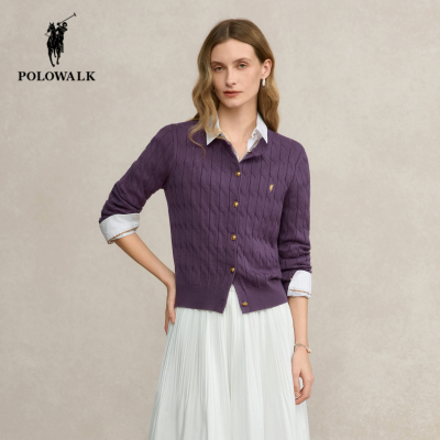 POLOWALK秋季新品绞花长袖针织衫