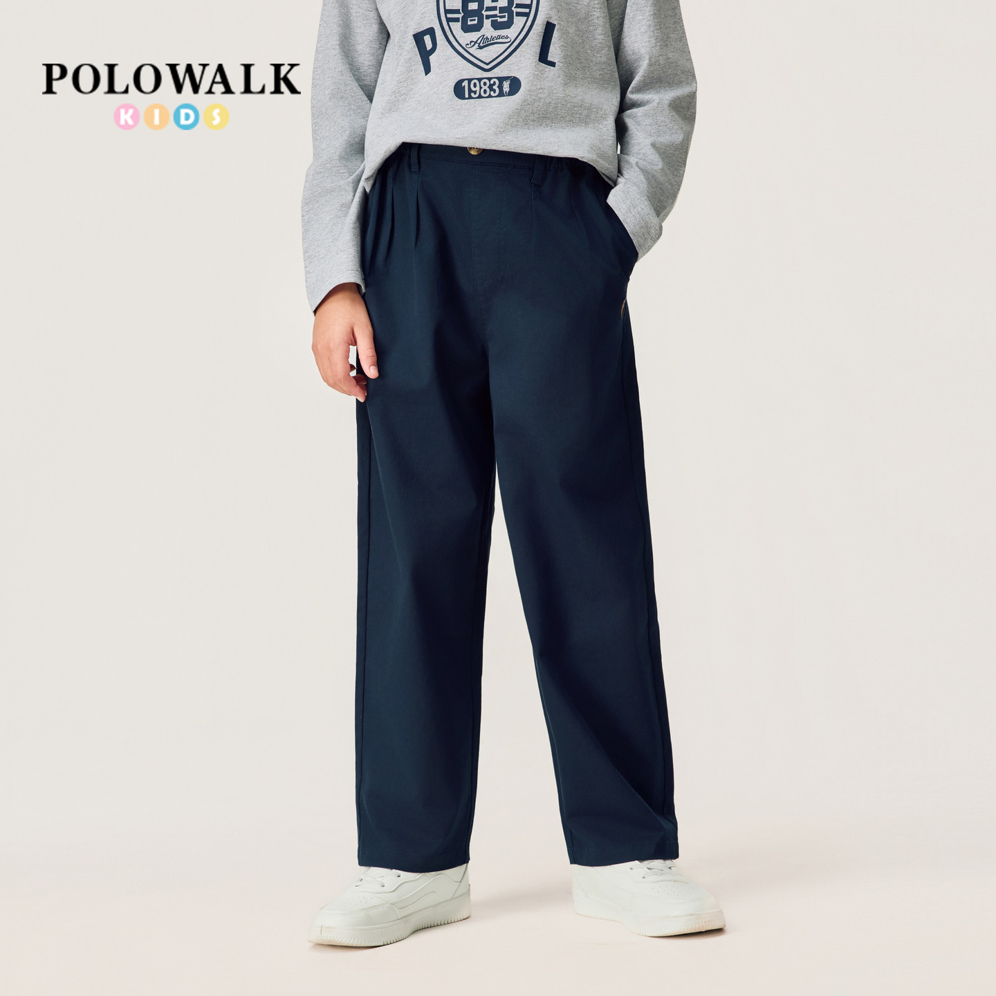POLOWALK男童运动百搭直筒休闲裤图片