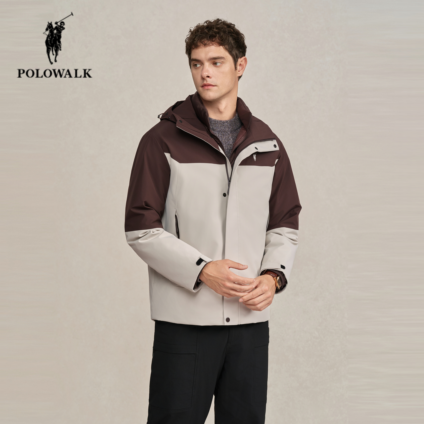 POLOWALK冬季新品两件套羽绒服男