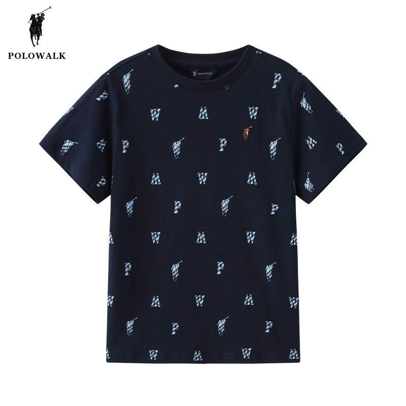 POLOWALK圆领印花短袖t恤