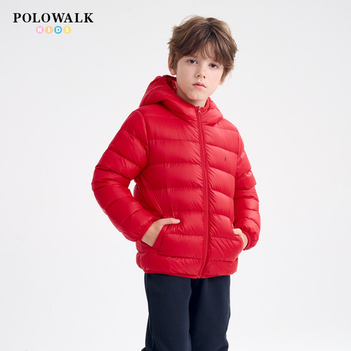 POLOWALK男童连帽轻薄羽绒服外套