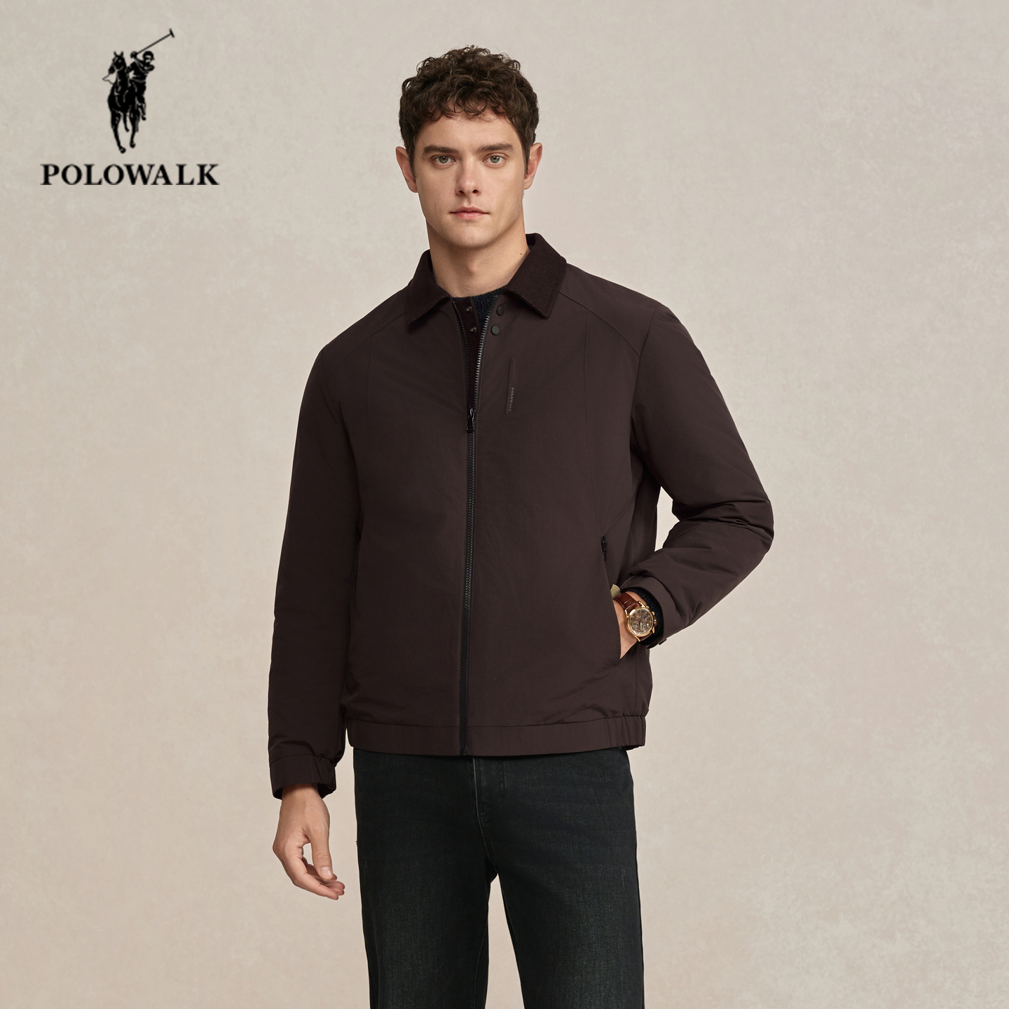 POLOWALK冬季新品翻领保暖羽绒服