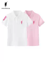 POLOWALK Girls' Short Sleeve Polo Shirt Summer New Arrival Kids Sporty Lapel T-Shirt Top