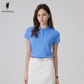 polo衫 女2025夏季 新款 POLOWALK短袖 休闲时尚 多巴胺保罗翻领t恤女
