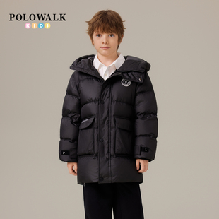 POLOWALK童装男童羽绒服25冬季新款保罗儿童防风保暖连帽百搭外套
