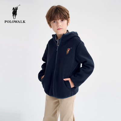 POLOWALK男童摇粒绒休闲夹克外套