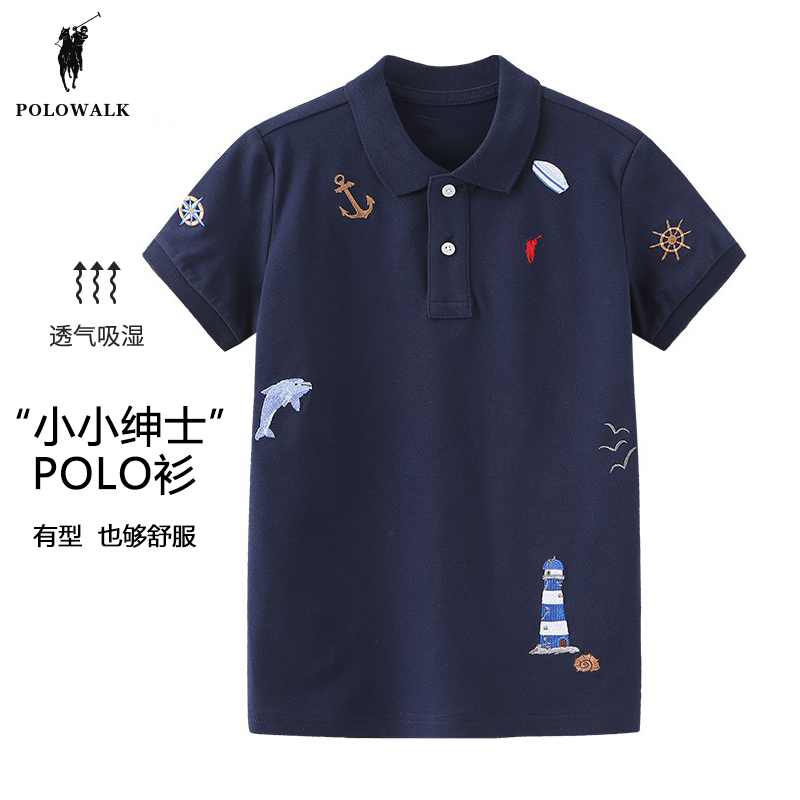 POLOWALK透气翻领短袖polo衫图片