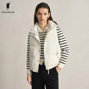 POLOWALK立领羽绒马甲女2024冬季新款女式保暖背心加厚羽绒马夹女