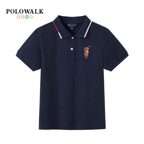 POLOWALK男童休闲翻领短袖T恤衫