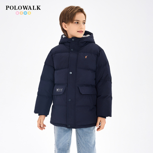 POLOWALK童装男童连帽羽绒服冬季新款保罗儿童休闲百搭保暖外套