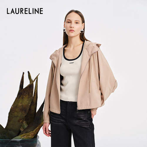 LAURELINE/洛瑞琳年夏季新款百搭简约外套卡其色上衣女日常