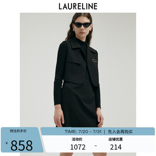优雅黑色裙子女 LAURELINE 洛瑞琳连衣裙两件套冬季 新款 带胸针时尚