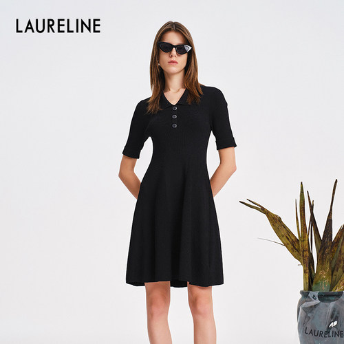 LAURELINE/洛瑞琳收腰显瘦连衣裙年春季新款气质修身裙子女