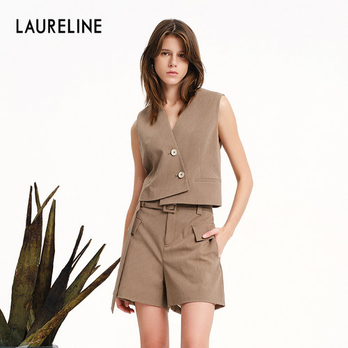 LAURELINE/洛瑞琳时髦百搭马甲年春季新款独特高级感帅气上衣
