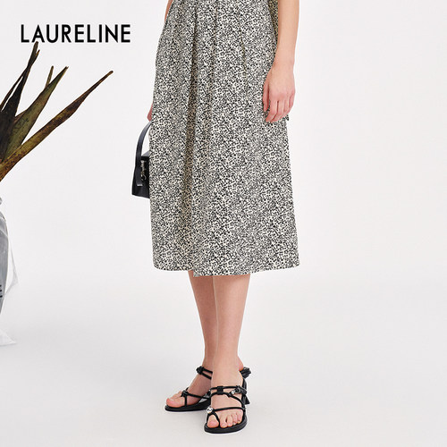 LAURELINE/洛瑞琳半身裙夏季新款收腰显瘦法式复古设计优雅裙子女